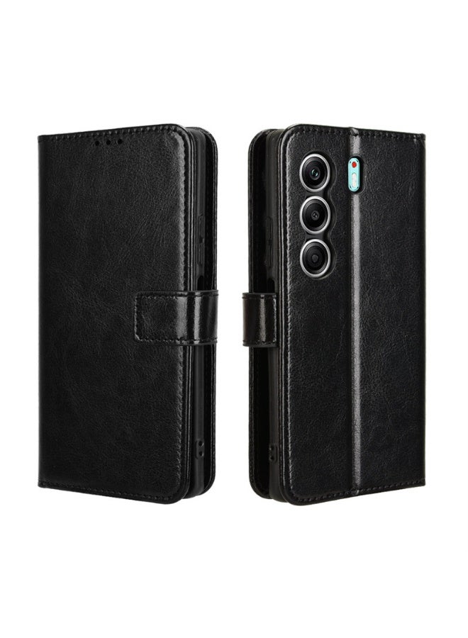 ثلاثة نمور لـ TECNO Camon 40 Pro 5G Case ، PU الجلد المواد ، المغناطيسية كل شيء شامل حالة الهاتف الوقائي لـ TECNO Camon 40 Pro 5G ، الأسود. - Image 2
